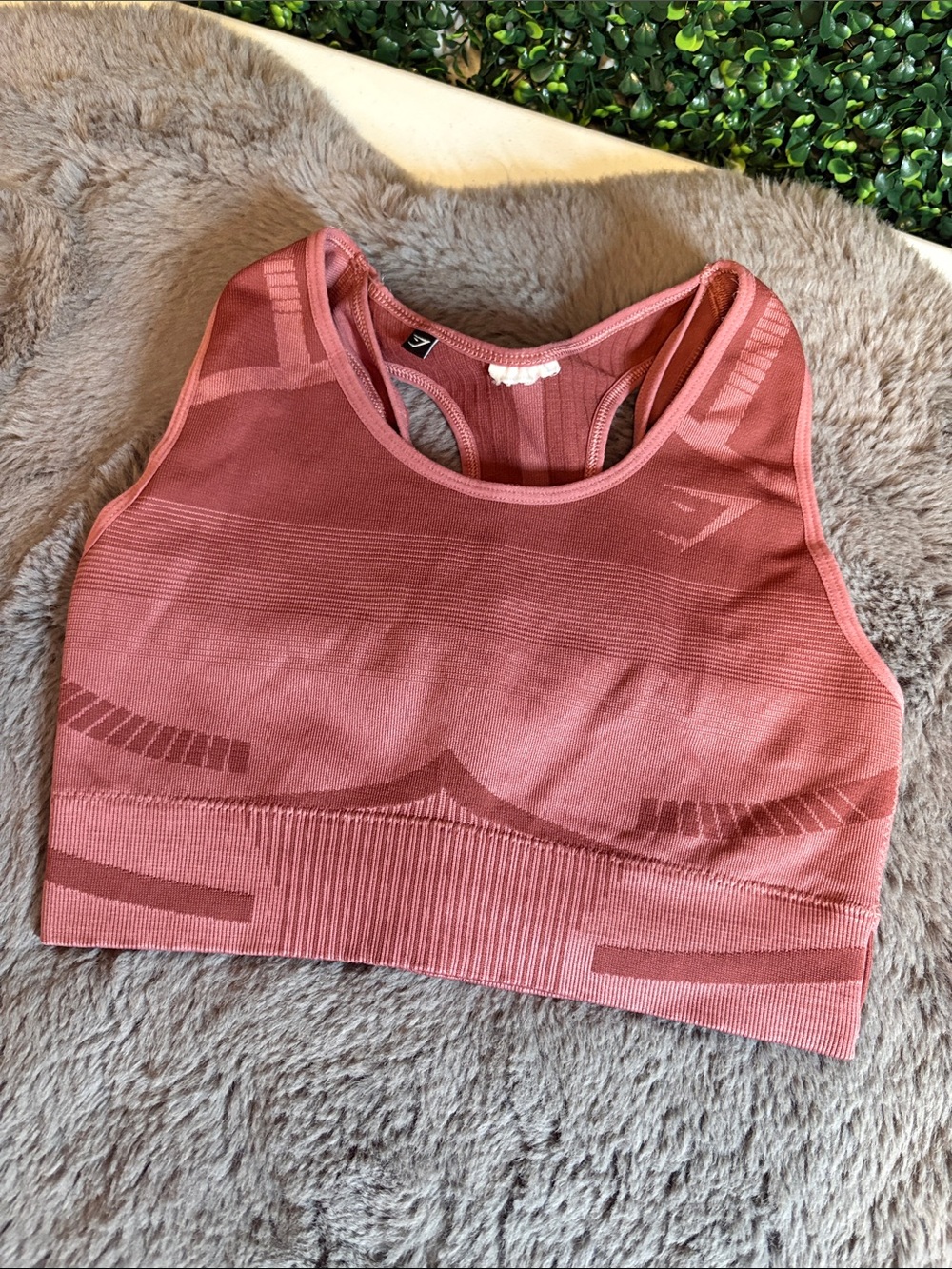 Gymshark Pink Ribbed Seamless Sports Bra